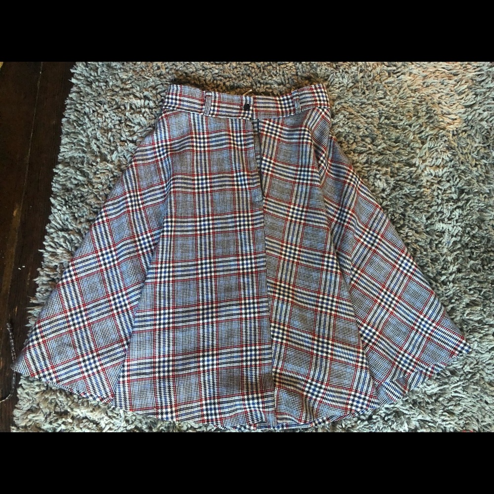 Ankle length plaid skirt
